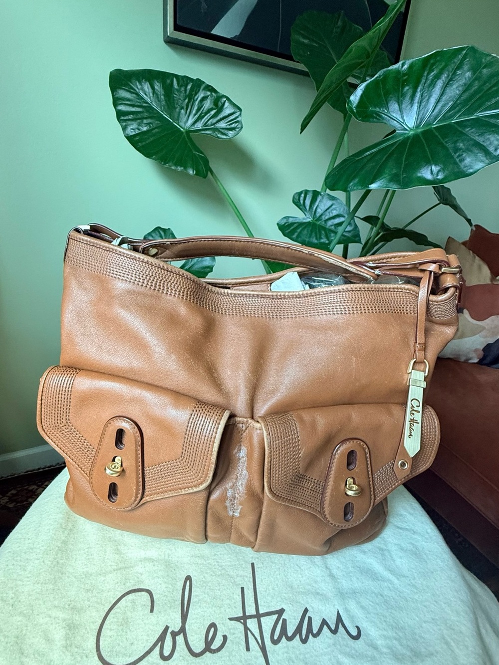 Cole Haan Tan Leather Shoulder Bag